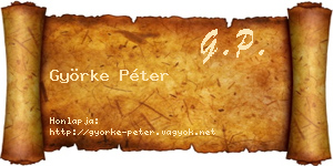 Györke Péter névjegykártya